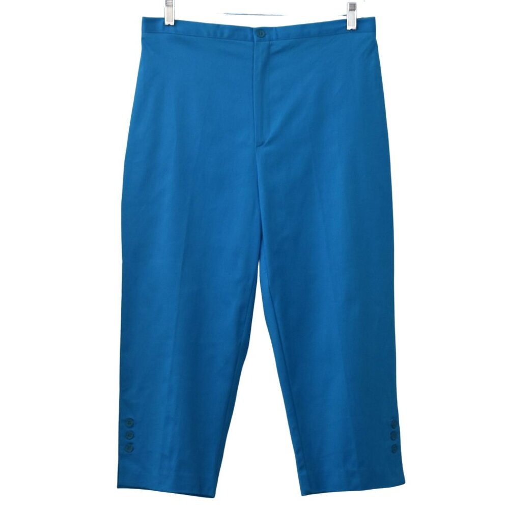 Wildlife Sportswear Capri Pants Womens 14 Blue Turquois Stretch Made in USA